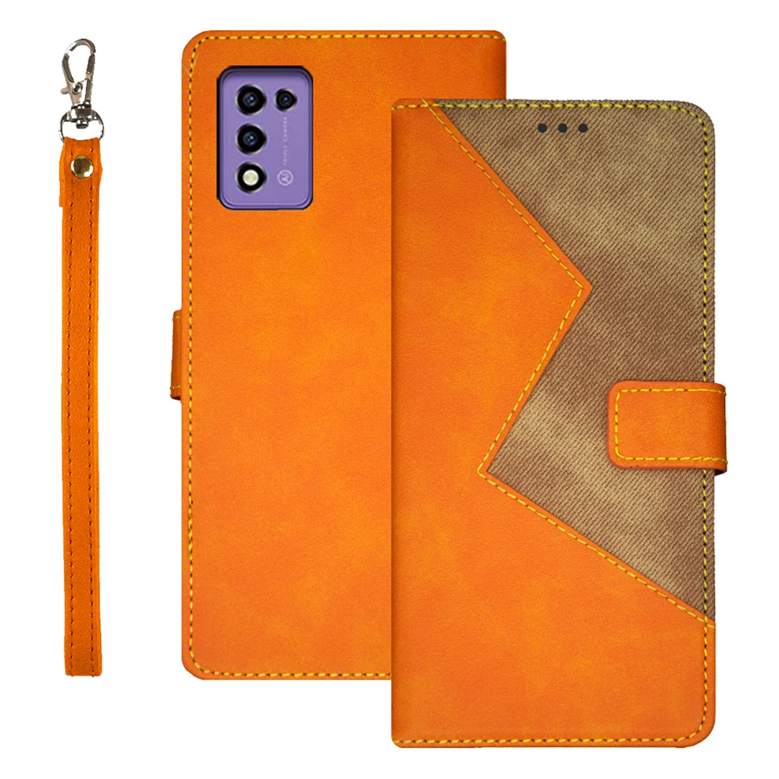IDEWEI For ZTE Libero 5G III Card Holder Phone Case Color Splicing Leather Stand Phone Case with Wrist Strap IDEWEI For ZTE Libero 5G III Card Holder Phone Case Color Splicing Leather Stand Phone Case with Wrist Strap